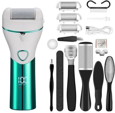 Everyday Crate Rechargeable Electric Foot Callus Remover With LED Display & Waterproof Pedicure Care Kit Blue