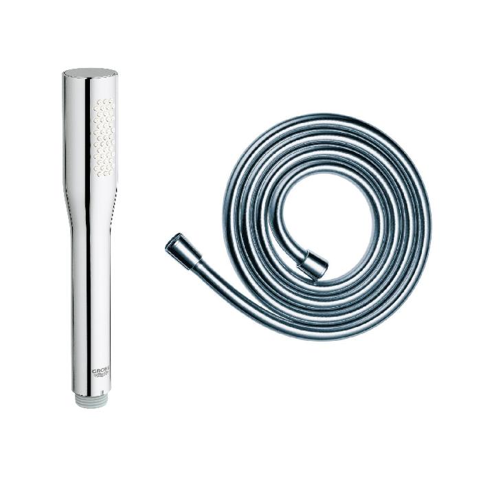 Grohe Euphoria Cosmopolitan Handbrause EcoJoy, wassersparend, mit Brauseschlauch, chrom, Set