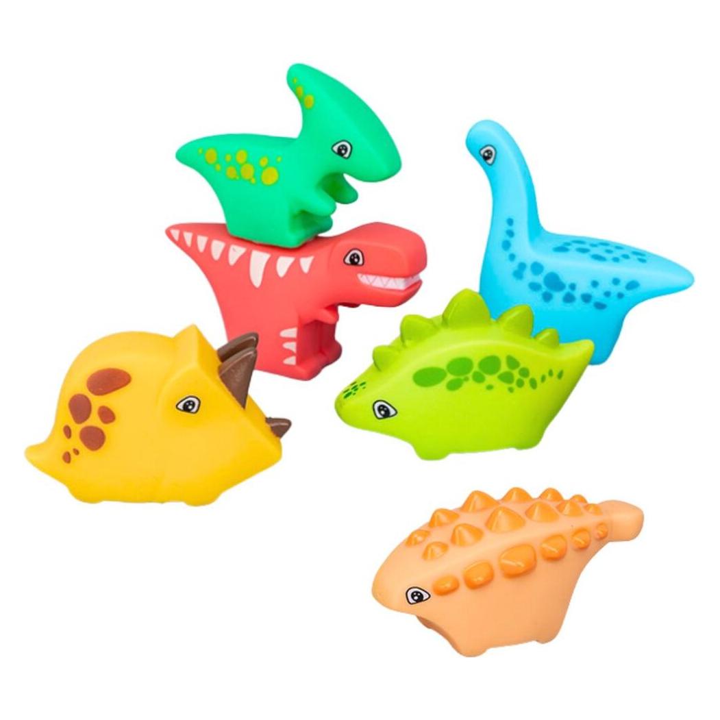 Lean Toys Lean Badespielzeugset Gummi-Dinosaurier Bunt 6Tlg. (67992550)
