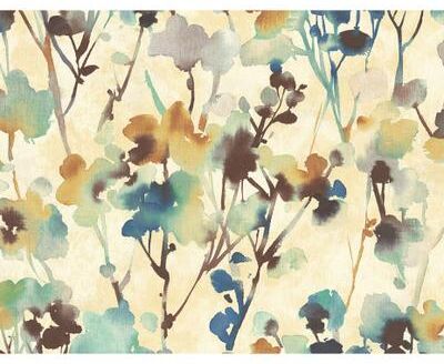 Seabrook Designs Faravel Watercolor Botanical Unpasted Wallpaper