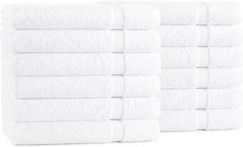 Arkwright Home Admiral Bath Towels - Economical White Cotton/Poly Blend - 12 Pack