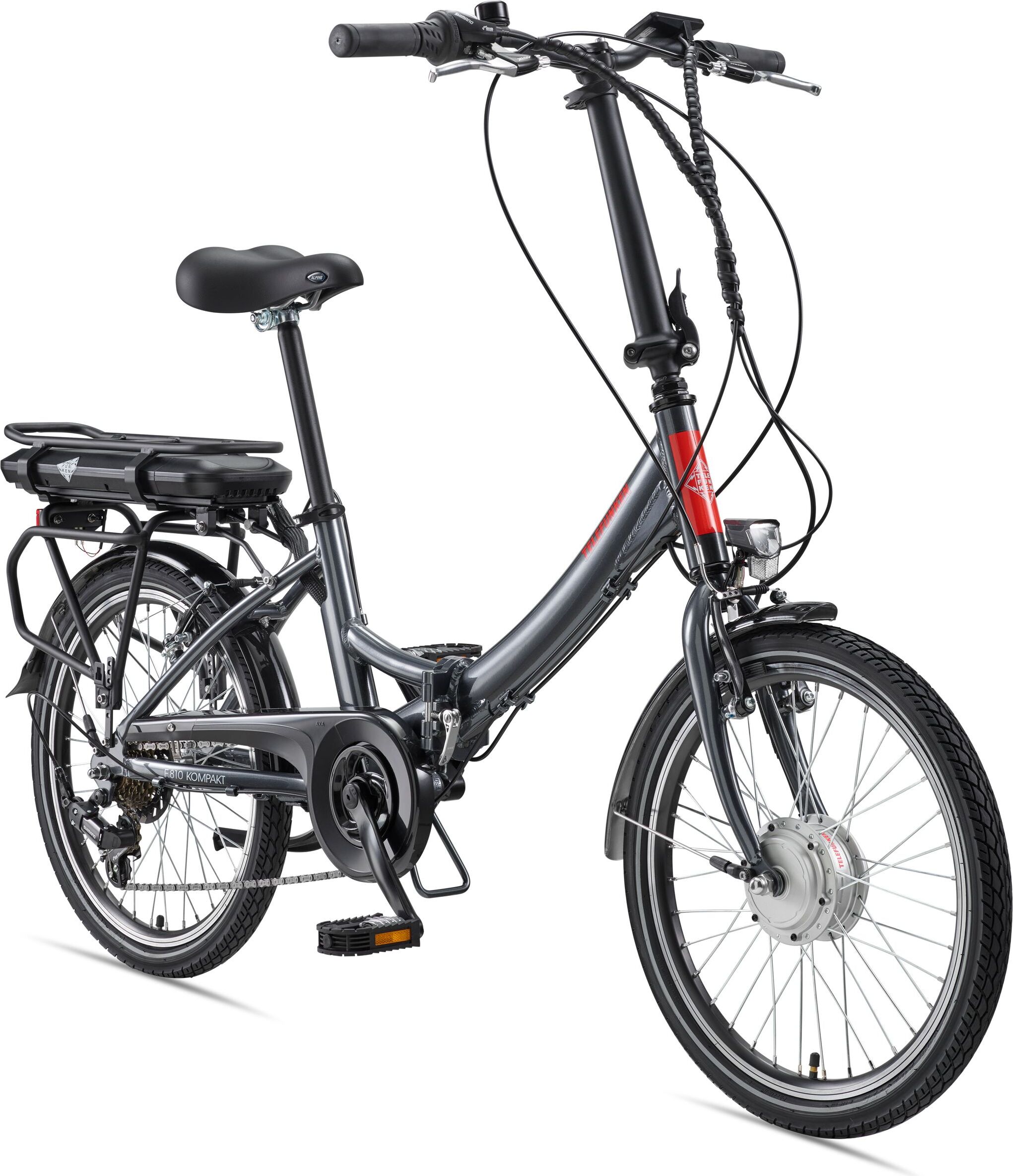 Telefunken E-Bike 20 Zoll Faltrad Pedelec Fahrrad 7 Gang Shimano Kompakt F810