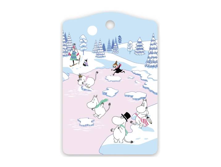 Opto Design Planche à découper Moumines hiver 2022 20x30 cm Bleu-blanc-rose