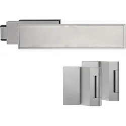 GRIFFWERK Glastürbeschlagset FRAME unverschließbar R Standard 3-tlg. Bänder Samtgrau ohne Griff