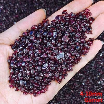 Inspire Select Natural Quartz Crystal Chip Stones Irregular Healing Gravel For Aquarium, Feng Shui & DIY Decor garnet 3.53 Oz