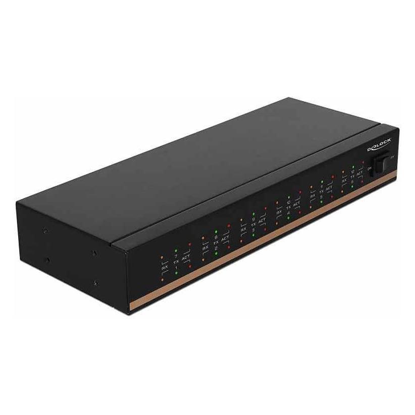 Delock USB 2.0 zu 12 Port Serial RS-232 Hub (USB-A, 12 Ports) (64070)