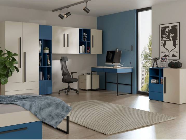ROYAL24_MARKT Jugendzimmer-Set Lorin Jugendzimmer-Set 8-teilig mit Bett mit 2 Schubladen und, (Set, 8-tlg)