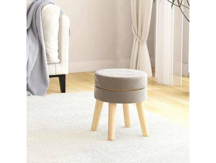 Tabouret rond Gris foncé Velours 340271