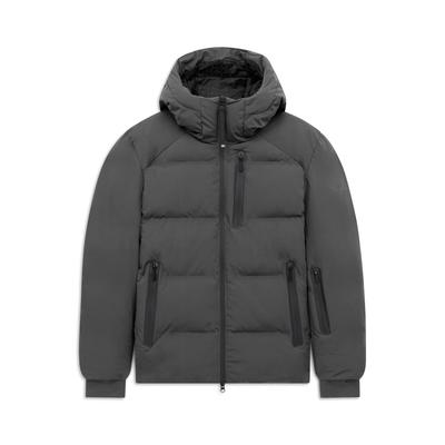 Kurzjacke BUGATTI "Dynamic Series", Herren, Gr. 52, grau (270, dunkelgrau), 88% Polyamid, 12% Elasthan, unifarben, regular fit, Umschlagsaum, Jacken Kurzjacke, Dynamic Series Stretch Sorona Kapuze