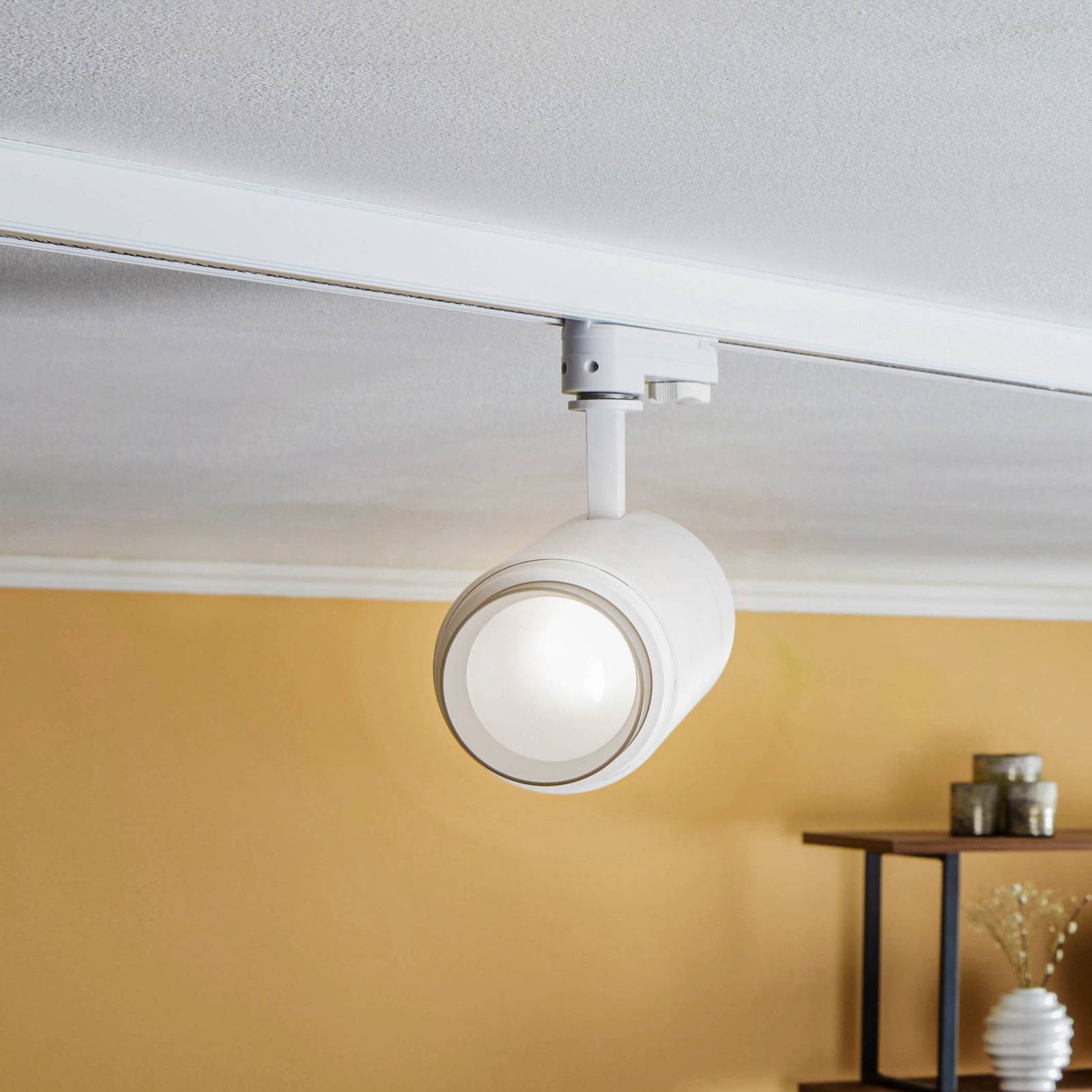 Arcchio Nanna LED-Schienenstrahler weiß 4000K 27W, weiß / opal, für Arbeitszimmer / Büro, Aluminium, Stromschienenstrahler