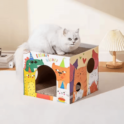 Inspire Picks Double Layer Cat Scratching House Cat Scratching Pad & Cozy Cat Condo For Indoor Cats ps174 cartoon 30x30 Cm