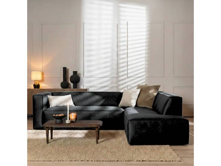 Bronx71 Ecksofa Memphis Samt anthrazit rechts