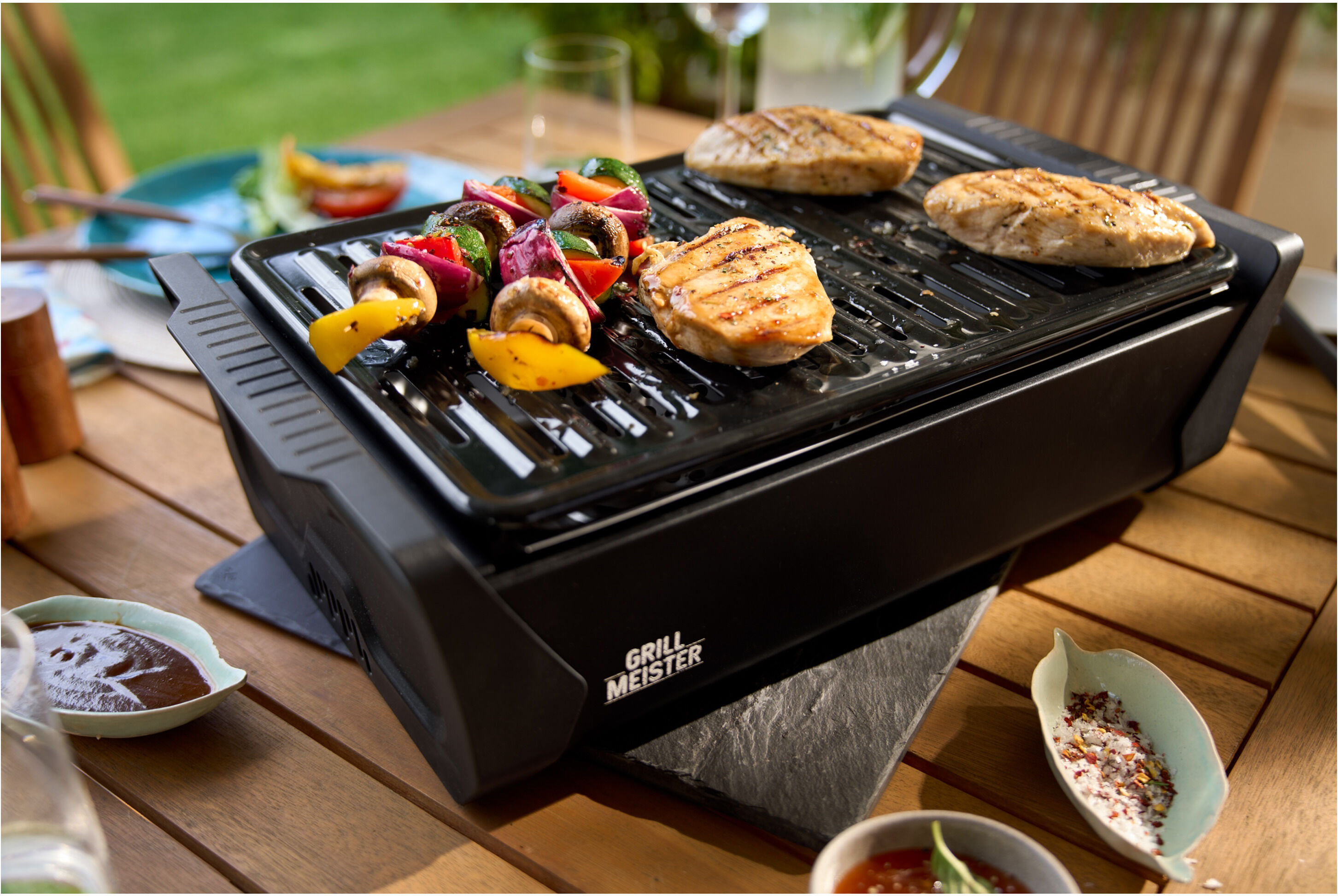 GRILLMEISTER Holzkohlegrill mit Aktivbelüftung »KANSAS«, kabellos