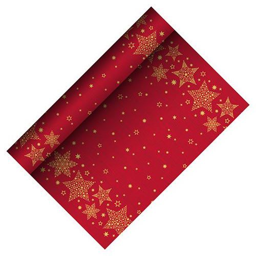 PAPSTAR Tischläufer Christmas Shine 88657 rot 40,0 cm x 3,0 m