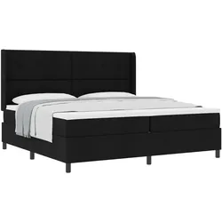 vidaXL, Boxspringbett, Boxspringbett Mit Matratze Stoff Schwarz (200 x 200 cm)