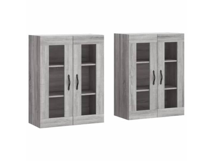 Helloshop26 2 Stück Wandschränke, großer Raum, vielseitig einsetzbar, praktisch, 69,5 x 34 x 90 cm, aus Sonoma-Holz, Grau, 02_0055454