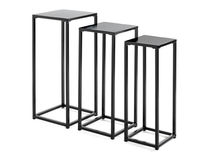 Tables gigognes Blackburn 3 éléments 30 x 71 x 30cm Noir