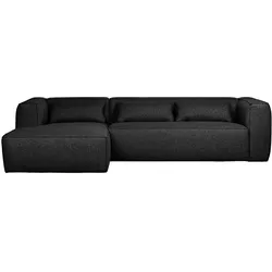 Ecksofa Bean aus robustem Stoff, modern und großzügig, links, dunkelgrau, für 3–4 Personen