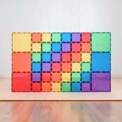CONNETIX Rainbow Square Magnetische Bauplatten Set 42 Teile Mehrfarbig ABS-Kunststoff - Kompatibel, Fördert Feinmotorik, Ab 3 Jahren
