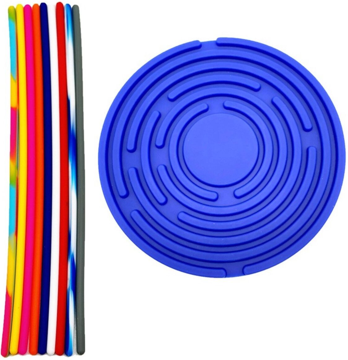 INF Silikon-Sensorikspielzeug – Sensorik-Aktivitätsbrett mit 10 Stäbchen zur Stressreduzierung, weiches, drückbares, Blau