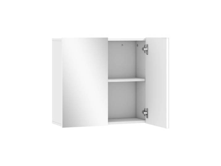 HOMCOM Double-Door Bathroom Mirror Cabinet - White