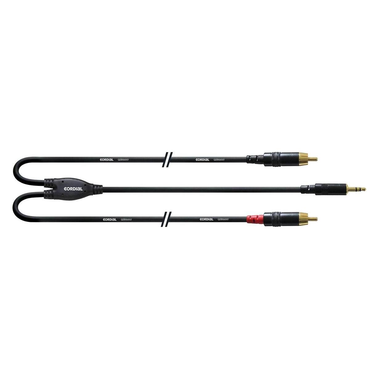 Cordial LONG -signaalikaapeli, - 2 x RCA (0.21 m, Cinch Kabel) (CFY3WCC-LONG)