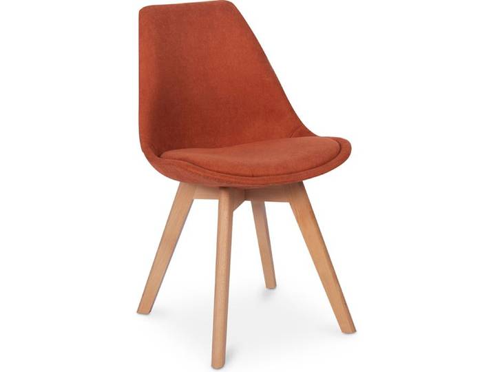 Chaise de salle à manger scandinave rembourrée - Lante Orange
