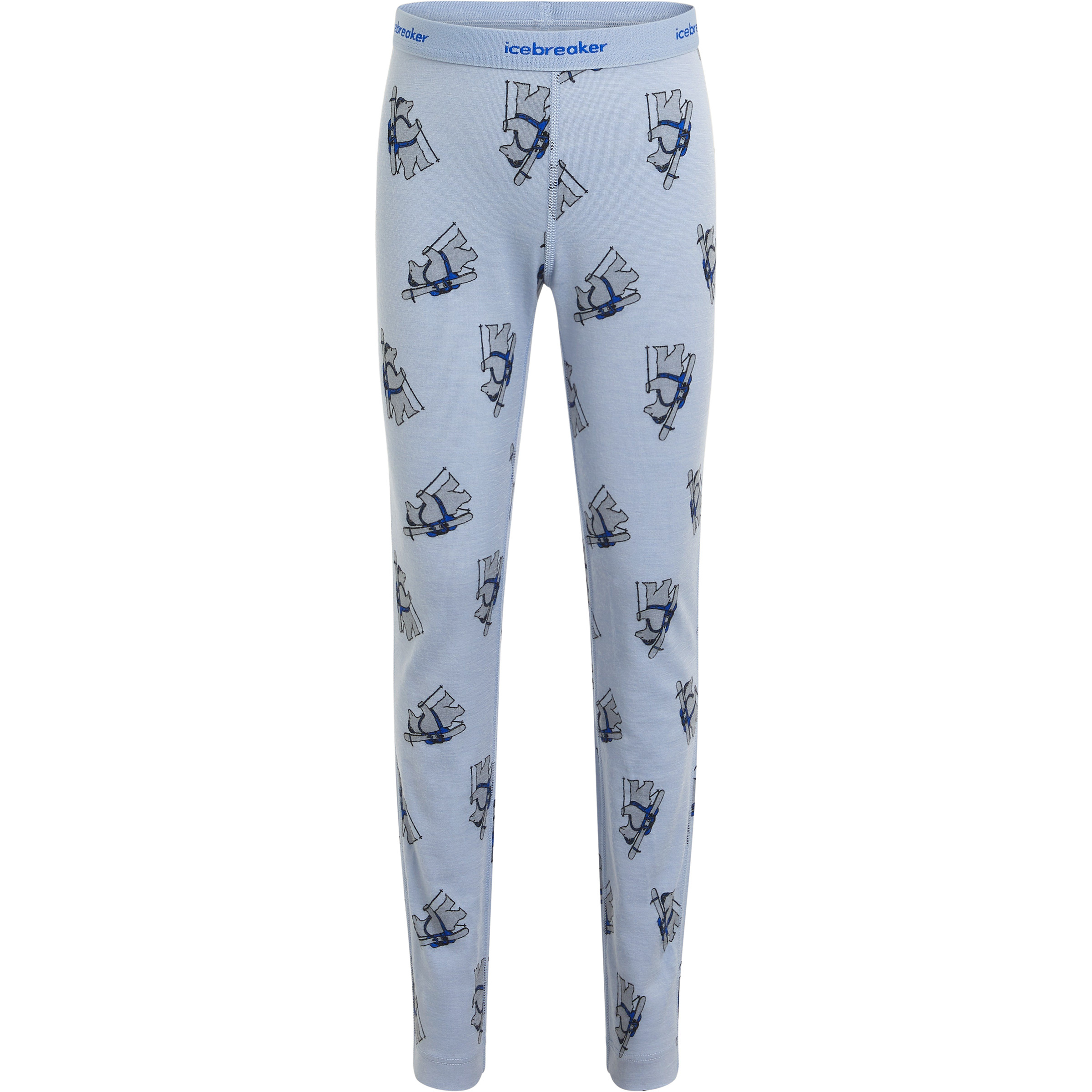 Icebreaker Merino 200 Oasis Bear Tour AOP Hose Kinder Merino Unterwäsche blau Größe 116 Hautfreundlich Merinowolle