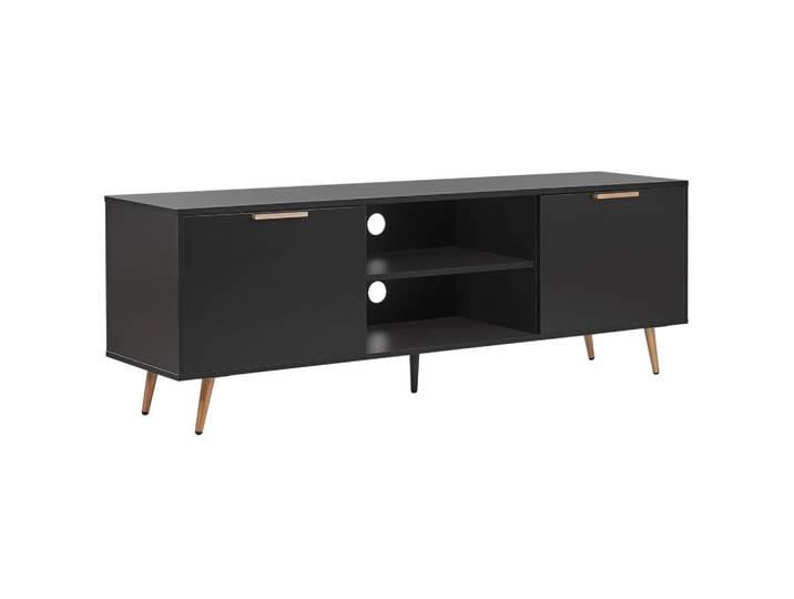 TV-MÖBEL Schwarz, Gold INDIO 40/166/57 cm