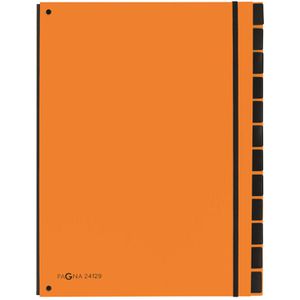 Pagna Pultordner Trend 24129-09, A4, neutral, 12 Fächer, laminierte Hartpappe, orange