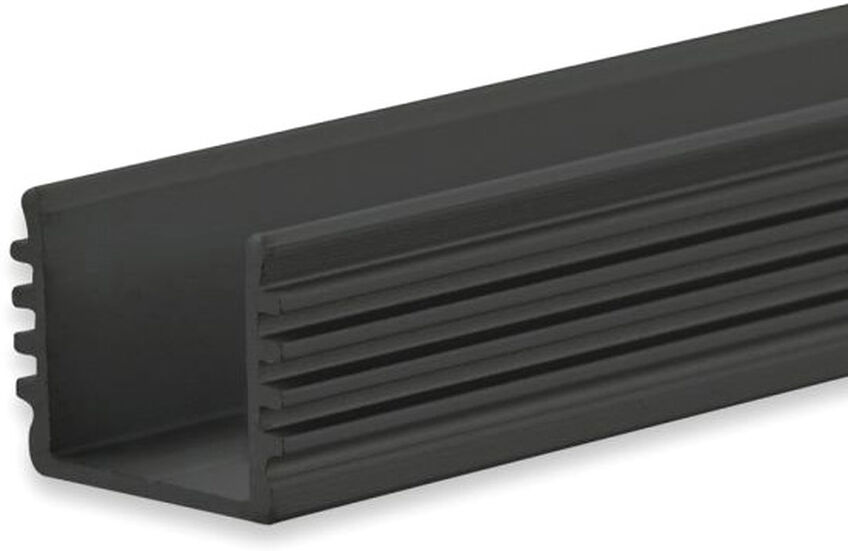 Isoled Led Aufbauprofil Surf12 Borderless Aluminium Schwarz Eloxiert Ral 9005, 200cm