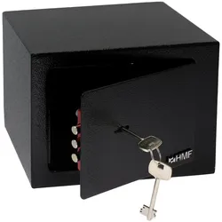 HMF Tresor mit Schlüssel, Möbeltresor klein, 23 x 17 x 17 cm, Schwarz