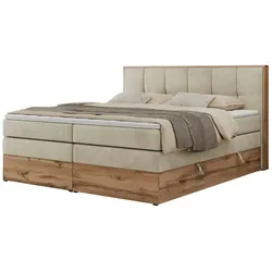 Boxspringbett mit Bettkasten  ¦ beige ¦ Maße (cm): B: 148 H: 113