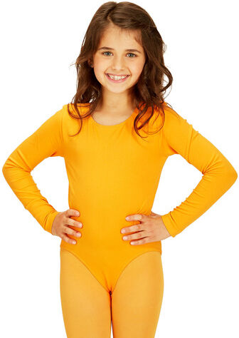 Kinder-Langarmbody, orange