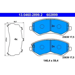 Bremsbelagsatz Scheibenbremse ATE 13.0460-2899.2 für Chrysler Jeep Voyager IV