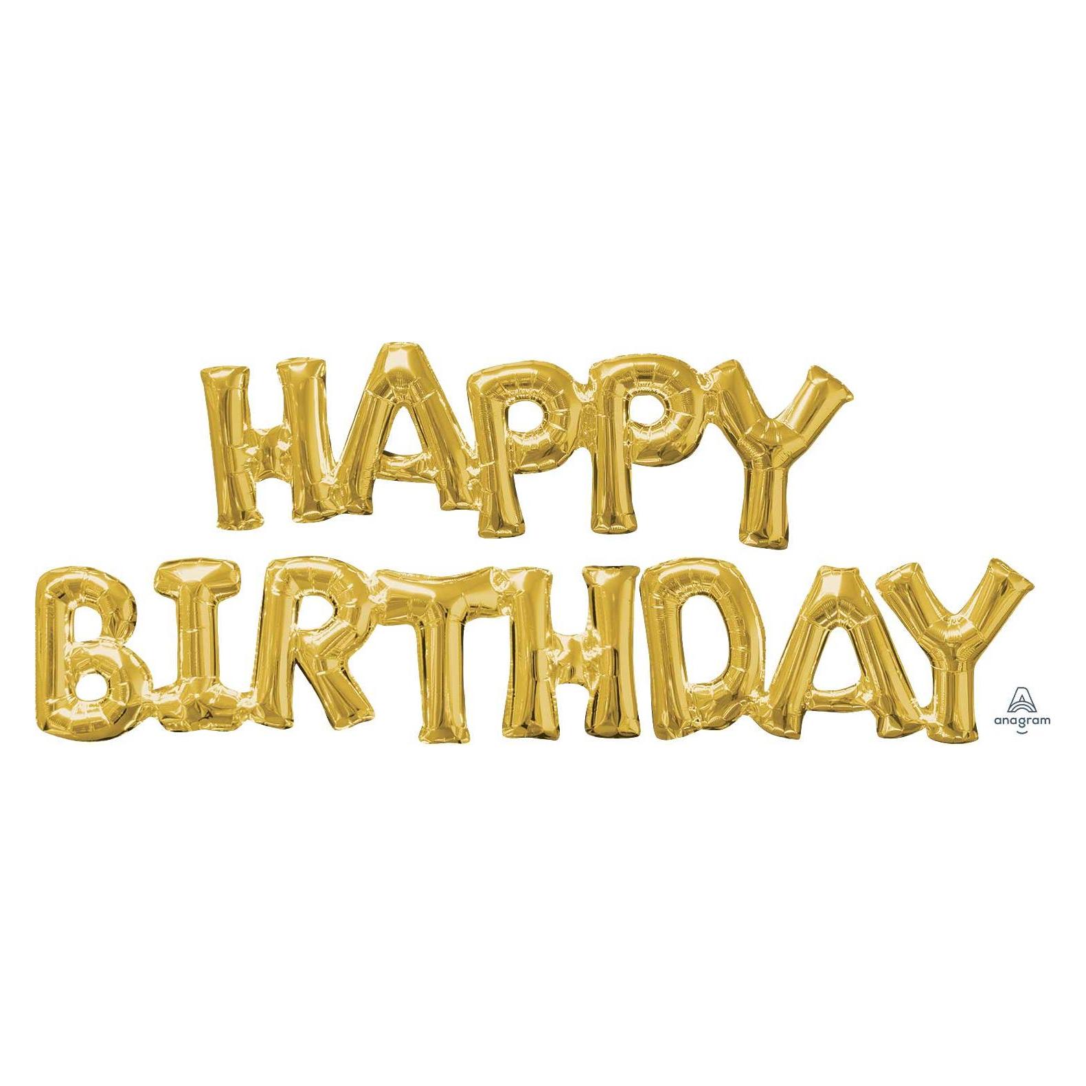 Magni Folienballons Happy Birthday gold 2teilig (2x) (3609901)