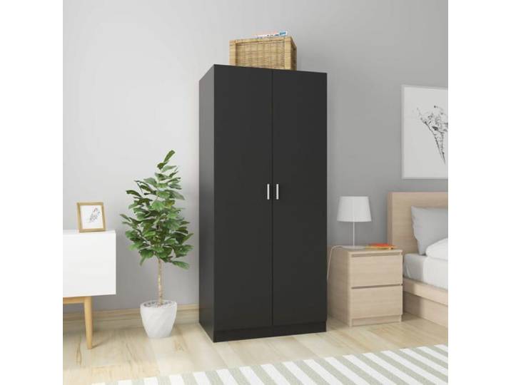 SALE 2024  Garde-robe JMS - Armoire de chambre No Garde-robe Noir 80x52x180cm - Bois d'ingénierie ABHT 9874738
