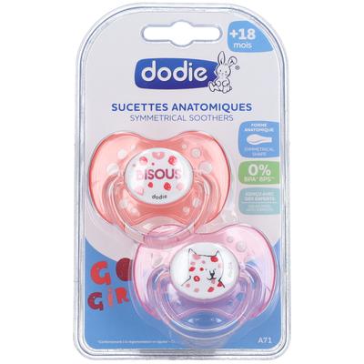 Dodie Fopspeen Silicoon Girly 18Maanden+ Duo 2 St Schnuller