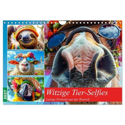 Witzige Tier-Selfies. Lustige Portraits aus der Tierwelt (Wandkalender 2027 DIN A4 quer), CALVENDO Monatskalender