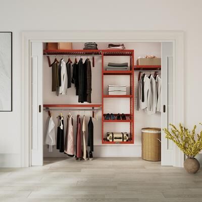 John Louis Home Solid Wood Reach-In Closet System Red Mahogany