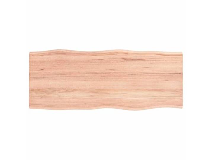 KLGBNCVE Massivholz Tischplatte Eiche 100x40x2 cm Lackierte Oberfläche, Naturkante, Handgefertigt, Vielseitig mit Untergestellen Kombinierbar