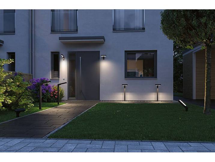home24 Padverlichting Plug & Shine Ito Horizon. 23 x 37cm grijs