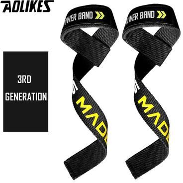 Inspired Living AOLIKES Weight Lifting Straps Non Slip Deadlift Straps For Heavy Lifting Wrist Support black 3rd Generation