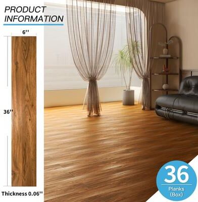 Art3d 36''X6'' Peel and Stick Vinyl Floor Tiles Wood Look,Luxury Vinyl Plank Flooring,36pcs