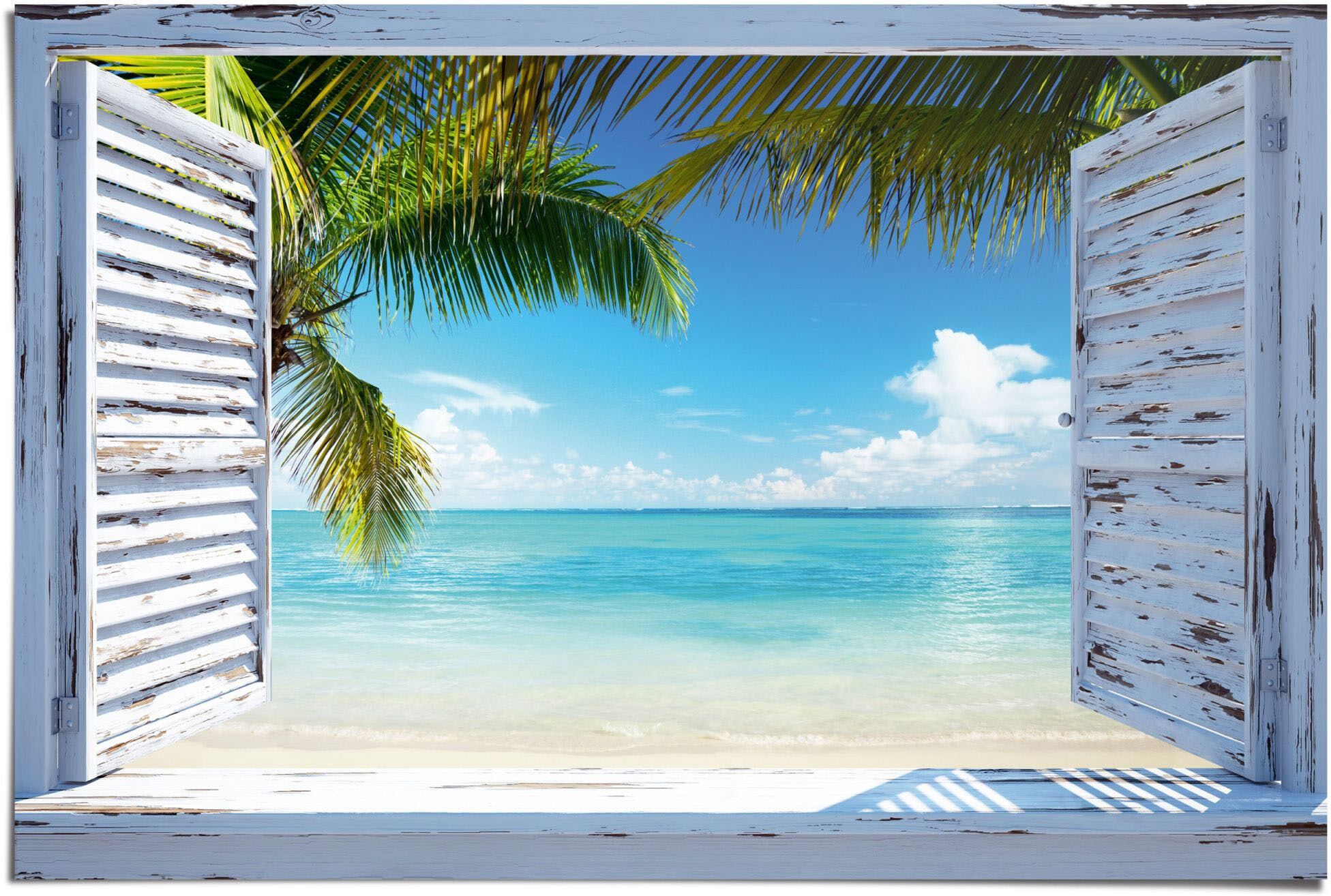 Reinders! Poster REINDERS "Strandblick", blau (farbe bild(er): blau), B:91,5cm H:61cm, Papier, Bilder, Poster