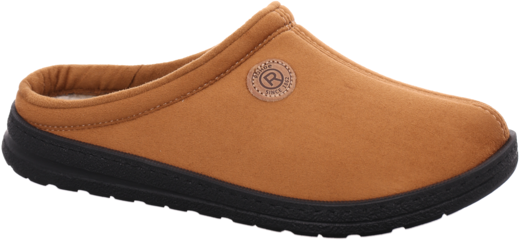 Pantoffel ROHDE "Asiago-H", Herren, Gr. 46, Textil, currybraun, Velourslederimitat, Schuhe Pantoffel, Hausschuh, Homeslipper, Wohlfühlschuh zum Schlupfen currybraun 46, Textil