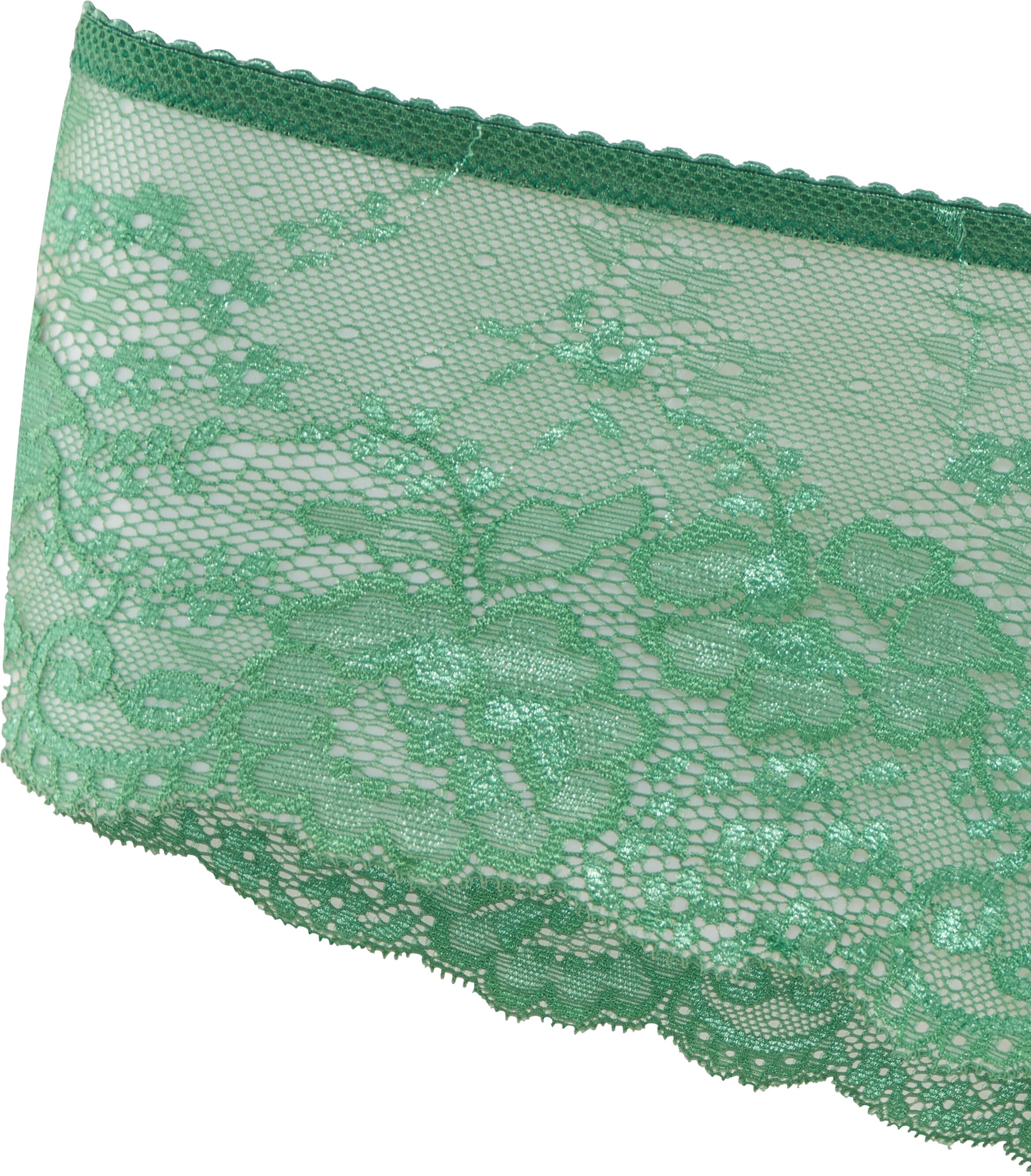 Hipster LASCANA, Damen, Gr. 40/42, grün, Spitze, Obermaterial: 90% Polyamid, 10% Elasthan, unifarben, körpernah, Unterhosen Hipster, aus zarter Spitze grün 40/42