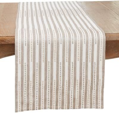 Saro Lifestyle "Timeless Beauty Stitched Stripe Table Runner - 16""x72"""