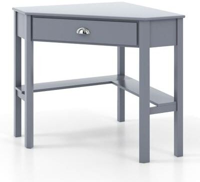 Costway Corner Wooden Piece Laptop Computer Desk-Gray