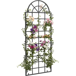 CLP Rankgitter Viva aus Eisen mit Rundbogen und integrierten Halterungen, ideale Kletterhilfe und Rankhilfe für Garten, Terrasse und Balkon